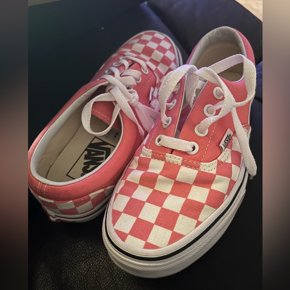 Pink checkered Vans